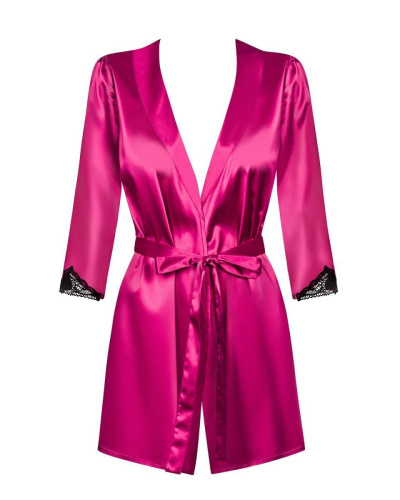 Obsessive Satinia robe - сатиновый пеньюар, S/M (розовый)